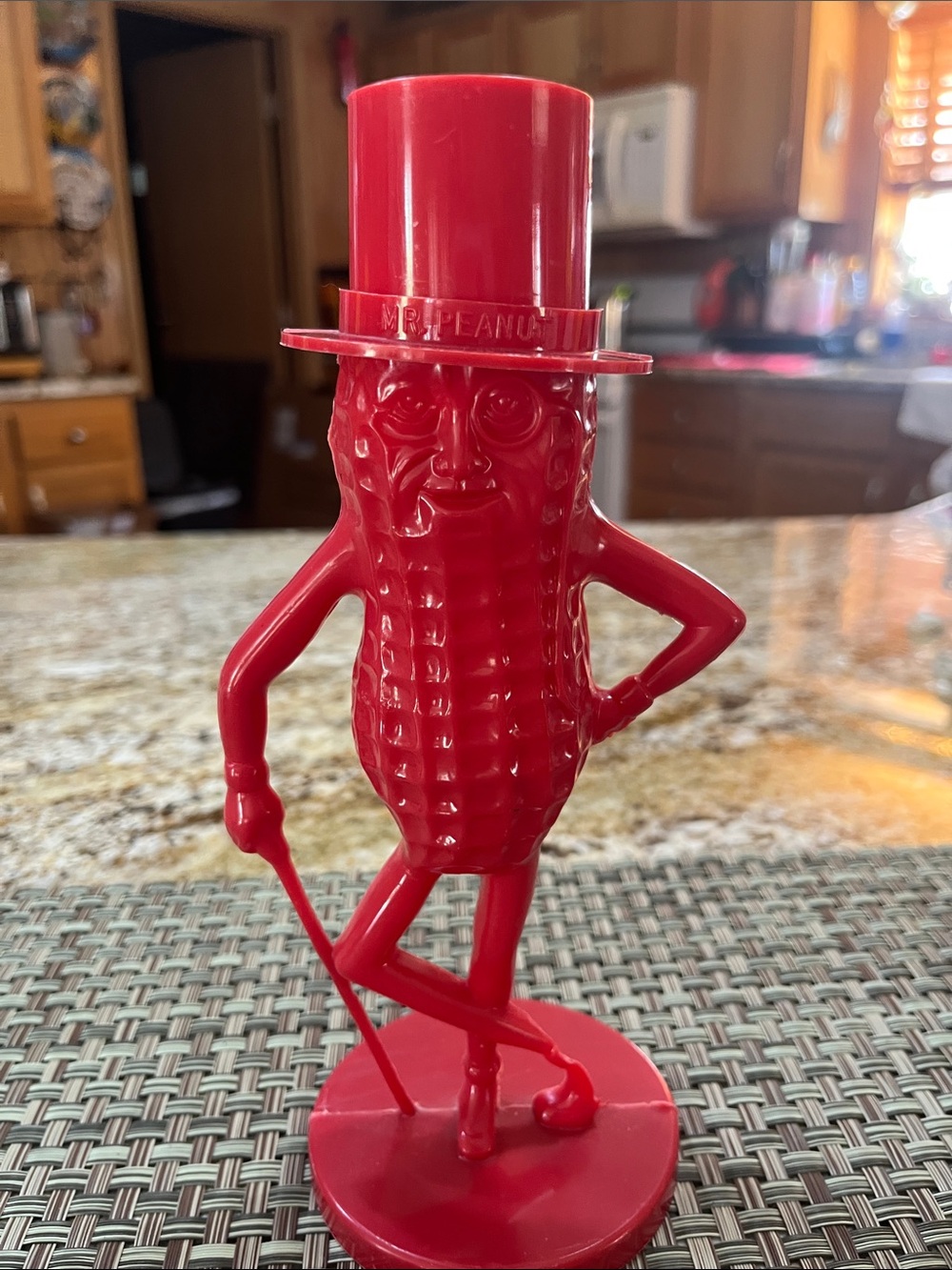 Red Mr. Peanut Figurine Bank
